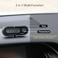 Miniatyrbild 4 av 10: Bil Mini 2 i 1 Clip On Digital Klocka Termometer med LCD-skärm Biltillbehör