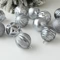 12 st Julgranskulor Julgransdekorationer Okrossbara Julgransprydnader Set silver