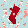 Miniatyrbild 5 av 5: Broderad julstrumpa stickad juldekoration strumpa för familjehelg och julgransspis Style 1
