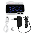Miniatyrbild 2 av 8: Digital väckarklocka med dubbla alarm, justerbar ljusstyrka, FM-radio, insomningstimer, USB-laddning, termometerdisplay för sovrum och vardagsrum