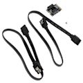 Miniatyrbild 5 av 7: M.2 till 2 Port SATA3.0 Expansionskort 6Gbps JMB582 Chip PCB M.2 till 2 Port SATA3.0 Adapter för Dator
