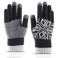 2 Par Varme Handsker Vinter Touchscreen Handsker Dame Luffer Tykke Strikkede Handsker Herre black