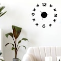 Miniatyrbild 2 av 8: Modern väggklockor Ramlös DIY Stor 3D Icke-tickande klocka för