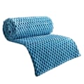 Miniatyrbild 1 av 5: Flanell Fleece Pläd Hexagon Jacquard Dekorativa Mjuka Filtar för Hushåll, Camping och Resor, Supermjuk och Mysig blue