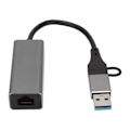 Miniatyrbild 1 av 7: USB till Ethernet RJ45 Adapter Stöd 10 100 1000Mbps Stabilt Chip Silvergrå USB C till RJ45 Adapter för Bärbara Datorer PC