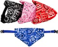 4-pack (Röd, Blå, Svart, Rosa) (M) Hundbandana Krage Boho Hund S