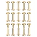 30-pack mässing Chicago-skruvar, 15x8mm platt huvud skruvrygg bindningsstolpe nitfäste för DIY