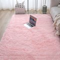 Miniatyrbild 1 av 5: Mjuk Fluffig Matta, Halkfri Golvmatta för Vardagsrum, Mysig för Vintern (Rosa, 140 x 200 cm)