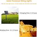 Miniatyrbild 2 av 8: Solcellslingor, 2-pack 100 LED utomhus solcellslampor,