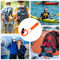 Miniatyrbild 3 av 5: Nöd visselpipa, säkerhetsvisselpipa, överlevnadsvisselpipa, lämplig för camping, vandring, jakt, rodd, fiske, flytvästar, jackor, räddningssignaler, orange