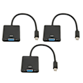 Miniatyrbild 3 av 7: 3st Mini DP till VGA Adapter 1900x1200 60Hz Stabil Överföring Plug and Play Mini DisplayPort till VGA Adapter för PC