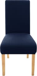 2 stycken, (Mörkblå), Trä Stretch Mikrofiber Jacquard Stolsöverdrag