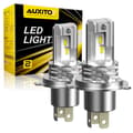 2 stk. H4 LED 6500K 30000LM Super Sterke Tåkelys Hvite Lyspærer UK