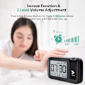 Miniatyrbild 5 av 10: Hosome Projektionsväckarklocka, Digital Väckarklocka Inomhustemperatur 4 Ljusstyrkenivåer 2 Volymnivåer Justerbar 9 Minuters Snooze-funktion 12/24H