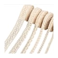 Miniatyrbild 1 av 8: Stretch Floral Pattern Lace Trim Tan Fabric Elastic Lace