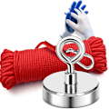 Miniatyrbild 1 av 5: Fiskemagnet Kit Kraftig, Sällsynt Jordartsmagnet med Försänkt Hål Öglebult, Stort Kit Neodym Fiskemagneter för Fiske och Lyftning