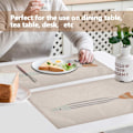 Miniatyrbild 4 av 8: Enkel geometrisk fiskmönstrad linned bordsmatta isoleringsplatta