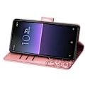 Miniatyrbild 3 av 5: Xperia 10 II Plånboksfodral PU-Läder 4-FACK Motiv Fjäril Rosa guld