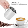 Miniatyrbild 7 av 8: Mjölkskummare i rostfritt stål, cappuccino mjölkkanna, mjölkskummare