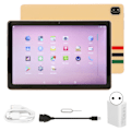 Miniatyrbild 1 av 7: 10-tums Tablet 6G RAM 256G ROM Stödjer 4G-nätverkssamtal 5G WIFI Dual Band Tablet PC för Android 11 100‑240V Gul EU-kontakt