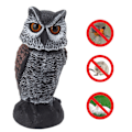 Miniatyrbild 1 av 8: Nature Enemy Fågelskrämma, Realistisk Design Falska Uggleattrapper för Utomhus Skadedjursbekämpning, Väderbeständiga Fågelskrämmor i PE-plast, Skakande Huvuddesign för