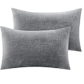 Miniatyrbild 1 av 6: Flanell Örngott Standard Set om 2, Supermjukt Fleece Örngott med Dragkedja för Sovrum, Soffa, Bäddsoffa, Lyxigt Mysigt Luddigt Light grey