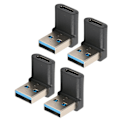 Miniatyrbild 4 av 7: 4st USB Typ C Rätvinkeladapter 10Gbps Överföring Bärbar USB Hane till Typ C Hona Adapter för Bärbara Datorer Stationära Datorer