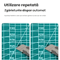 Miniatyrbild 5 av 10: Set med 2 EINNENFFER A4 skärmattor, PVC, med transparent linjal i tum, 30 x 22 cm, grön, för hantverk, utskärning, tillverkning