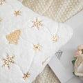 Miniatyrbild 3 av 6: Julglitter plysch kuddfodral lätt lyx snö semester vardagsrum soffa dekoration White gold