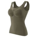 Termisk undertrøye for kvinner, tanktopper med innebygd BH, basislag vintertrøye, 2XL green