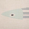 Miniatyrbild 8 av 8: Enkel geometrisk fiskmönstrad linned bordsmatta isoleringsplatta