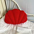 Miniatyrbild 4 av 4: Snäckformade Prydnadskuddar, Mjuk Heminredningskudde Plyschkudde för Säng Soffa Vardagsrum Dekor Accent Prydnadskudde Bright red