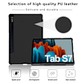 Miniatyrbild 4 av 6: Samsung Tab S7 / Tab S8 - Tri-Fold Fodral Med Pennhållare - Svart