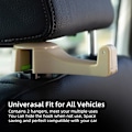Miniatyrbild 5 av 6: Universal Multifunktionell Bil Baksäte Nackstöd Mobiltelefonhållare Hängare Krok för Väska Handväska Kläder Matvaror (Beige Set om 2) 2-Beige