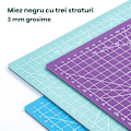 Miniatyrbild 10 av 10: Set med 2 EINNENFFER A4 skärmattor, PVC, med transparent linjal i tum, 30 x 22 cm, grön, för hantverk, utskärning, tillverkning