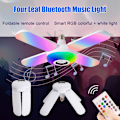 Miniatyrbild 3 av 8: Fyrbladig Bluetooth Musik Ljus LED Färgglad Högtalare Fällbar