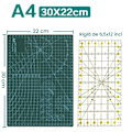 Miniatyrbild 2 av 10: Set med 2 EINNENFFER A4 skärmattor, PVC, med transparent linjal i tum, 30 x 22 cm, grön, för hantverk, utskärning, tillverkning