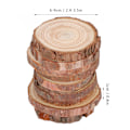 Miniatyrbild 4 av 8: Naturliga träskivor, oavslutade träcirklar rustikt trä med bark solida stockskivor hantverk träkit för DIY hantverk julgransprydnader, förslipade