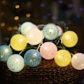Miniatyrbild 3 av 5: Guirlande Lumineuse Boule Coton - 3.1M 20er LED Chaîne