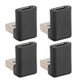 Miniatyrbild 6 av 7: 4st USB Typ C Rätvinkeladapter 10Gbps Överföring Bärbar USB Hane till Typ C Hona Adapter för Bärbara Datorer Stationära Datorer
