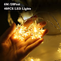 Miniatyrbild 2 av 8: Batteridrivna LED-slingor Ejoyous 6m 19ft 40 snöformade LED-lampor Fe Dekorativ Li