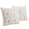 Miniatyrbild 1 av 6: Julglitter plysch kuddfodral lätt lyx snö semester vardagsrum soffa dekoration White gold