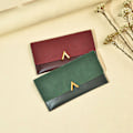 Miniatyrbild 5 av 5: Slim tunn PU-läder kreditkortshållare Bifold Clutch Wallets
