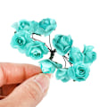 Miniatyrbild 7 av 8: 144 st miniatyrpappersblommor handgjorda DIY konstgjorda rosor för