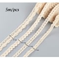 Miniatyrbild 3 av 8: Stretch Floral Pattern Lace Trim Tan Fabric Elastic Lace
