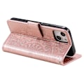 Miniatyrbild 4 av 6: iPhone 15 Fodral Mandala Läder Roséguld