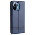 Miniatyrbild 3 av 5: Xiaomi Mi 11 - AZNS Läder Flip Fodral - Blå Blue Blå