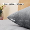Miniatyrbild 4 av 6: Flanell Örngott Standard Set om 2, Supermjukt Fleece Örngott med Dragkedja för Sovrum, Soffa, Bäddsoffa, Lyxigt Mysigt Luddigt Light grey