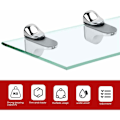 Miniatyrbild 2 av 5: 4 st Glasfästen - Justerbara Glashyllfästen - Glasfästen i Zinklegering - Glashyllfästen Väggmonterade för 3-21 mm Tjockt Glas Trä