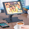 Miniatyrbild 5 av 5: Lyftbart Laptopställ 360 Graders Justering Universellt Aluminiumlegering Vikbart Laptopställ Datorställ för Mobiltelefon Svart